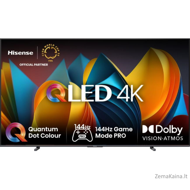 Hisense 100E7NQ televizorius 2,54 m (100") 4K Ultra HD Smart TV Wi-Fi Juoda 400 cd/m²