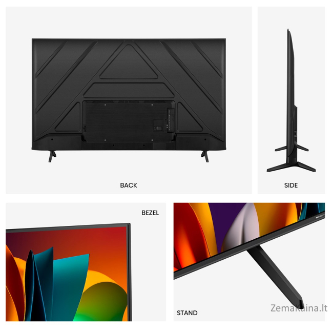 Hisense 50A6N televizorius 127 cm (50") 4K Ultra HD Smart TV „Wi-Fi“ Juoda 300 cd/m² 1