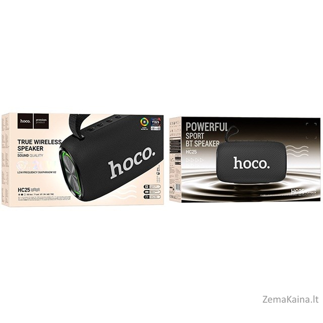 HOCO HC25 Radiante Nešiojamasis garsiakalbis Blutooth/ FM/ TF kortelė/ USB atmintinė/ AUX 2 x 10 W Juodas 1