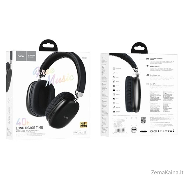 Hoco W35 Belaidės Bluetooth ausinės į ausis juodos spalvos 4