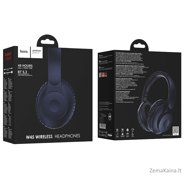 Hoco W45 Enjoy Belaidės Bluetooth ausinės į ausis Mėlyna 2