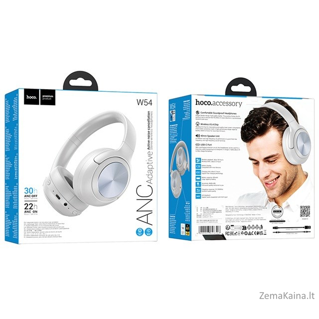 Hoco W54 Young Ausinės su ANC In-ear belaidžiu Bluetooth ryšiu, Pilka 2