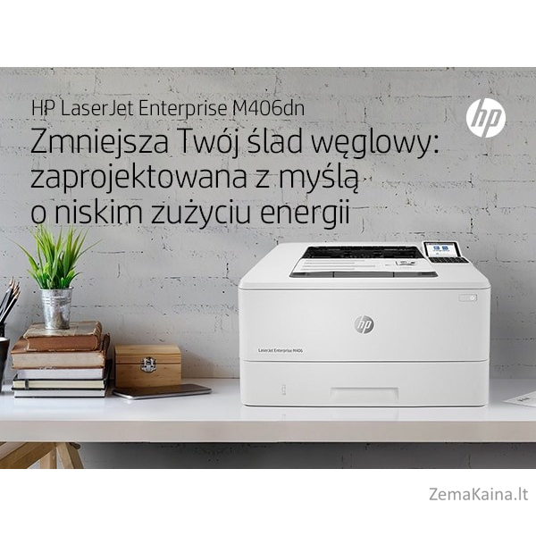 HP LaserJet Enterprise M406dn, Black and white, Spausdintuvas skirtas Business, Print (spausdinti), Compact Size; Strong Security; Two-sided printing; Energy Efficient; Front-facing USB printing 8