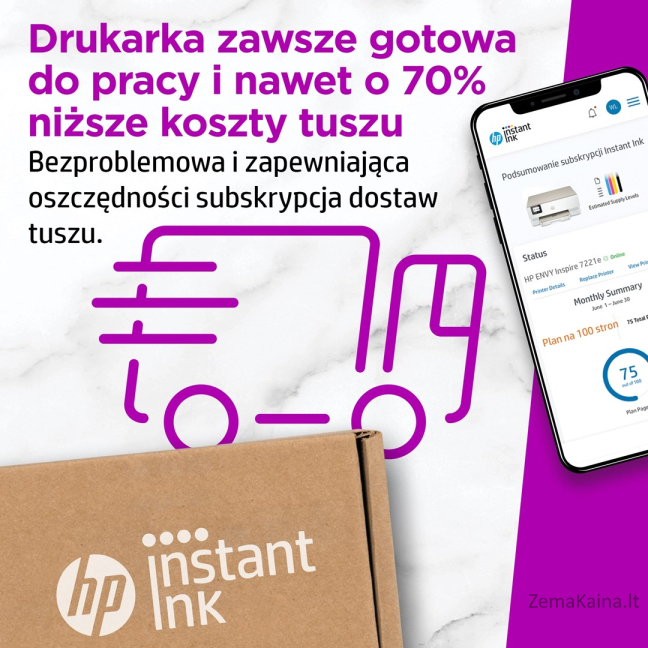 HP ENVY Inspire 7221e Terminis rašalinis A4 4800 x 1200 DPI 15 ppm „Wi-Fi“ 8