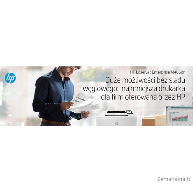 HP LaserJet Enterprise M406dn, Black and white, Spausdintuvas skirtas Business, Print (spausdinti), Compact Size; Strong Security; Two-sided printing; Energy Efficient; Front-facing USB printing 19