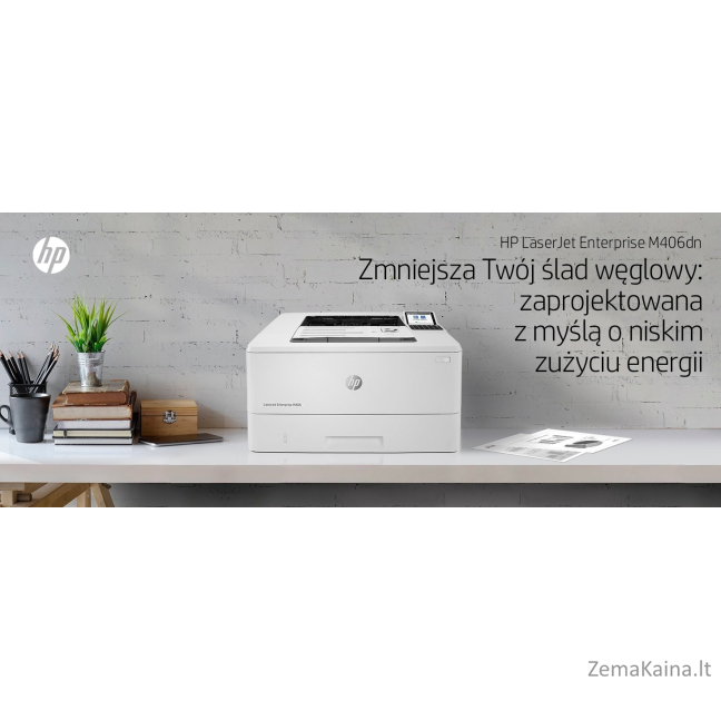 HP LaserJet Enterprise M406dn, Black and white, Spausdintuvas skirtas Business, Print (spausdinti), Compact Size; Strong Security; Two-sided printing; Energy Efficient; Front-facing USB printing 6