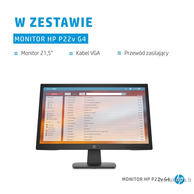 HP P22v G4 kompiuterio monitorius 54,6 cm (21.5") 1920 x 1080 pikseliai „Full HD“ Juoda 6