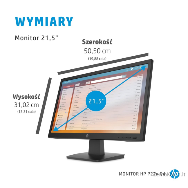 HP P22v G4 kompiuterio monitorius 54,6 cm (21.5") 1920 x 1080 pikseliai „Full HD“ Juoda 8