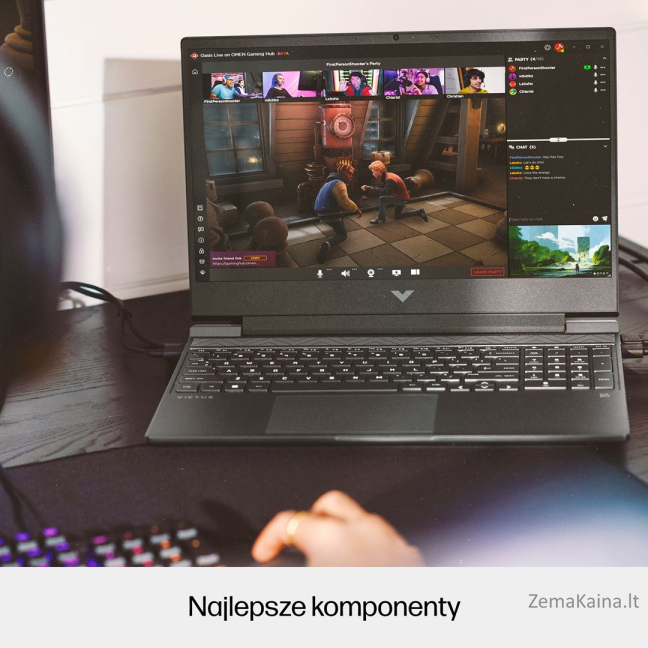 HP Victus 15-fa1151nw i5-13420H 15,6"FHD AG IPS 144Hz 16GB SSD512 RTX 4050_6GB BLKB 70Wh Win11 2Y Mica Silver 9