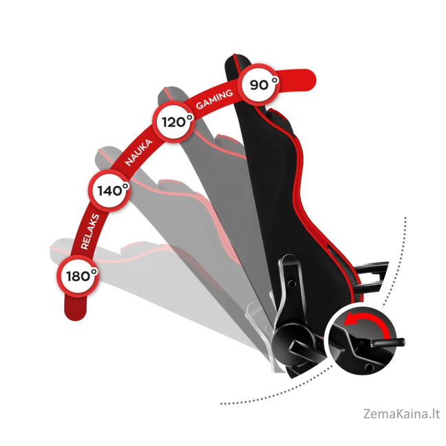 „Huzaro HZ-Ranger 6.0 Red Mesh“ vaikų žaidimų kėdė, juoda ir raudona 9