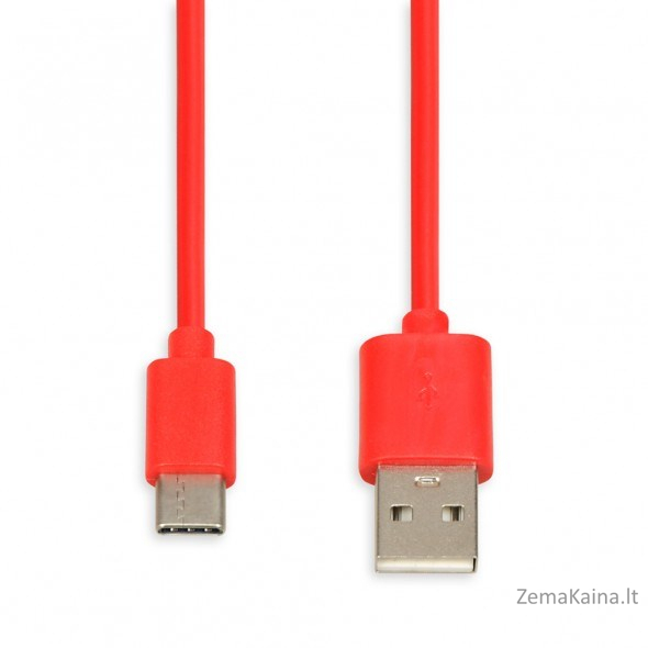 I-BOX USB 2.0 C TIPO KABELIS, 2A 1M RAUDONAS 1