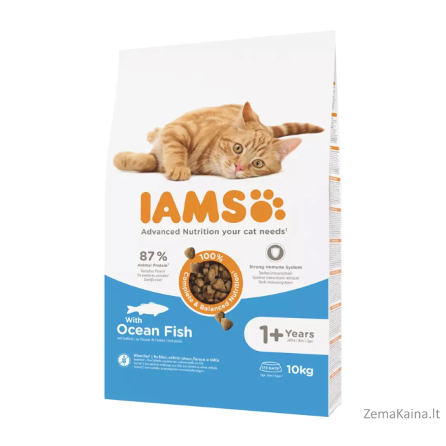 IAMS Advanced Nutrition Cat Adult Ocean Fish - sausas kačių maistas - 10 kg 1