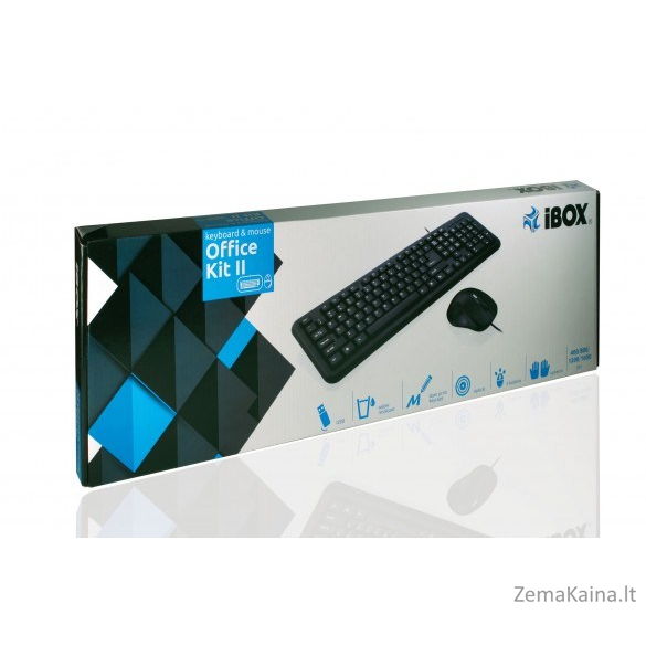 iBox OFFICE KIT II klaviatūra USB QWERTY Anglų Juoda 3