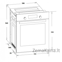 Įmontuojama orkaitė Schlosser OE555DTF, 45 cm pločio