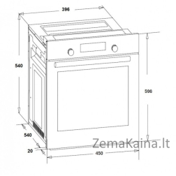 Įmontuojama orkaitė Schlosser OE555DTX, 45 cm pločio