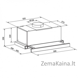 Įmontuojamas gartraukis Vlano SLIDE Black (Juodas) SEM60BK, 425135470228