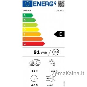 Įmontuojama indaplovė Gorenje GV520E11 6