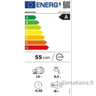 Įmontuojama indaplovė Whirlpool W7I HF60 TUS 5