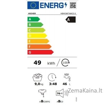 Įmontuojama skalbimo mašina Hoover HBWO69TAMCE-S 1