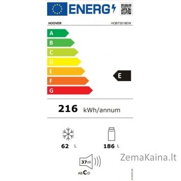 Įmontuojamas šaldytuvas Hoover HOBT5518EW 9