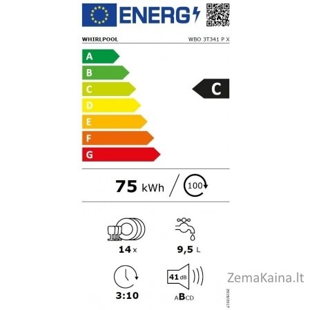 Įmontuojama indaplovė Whirlpool WBO 3T341 P X 6