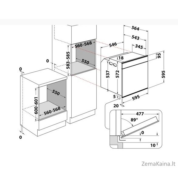 Įmontuojama elektrinė orkaitė Whirlpool W6 OS4 4S2 P BL 4