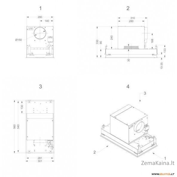 Įmontuojamas gartraukis NOVY 811 Mini Pure line 5