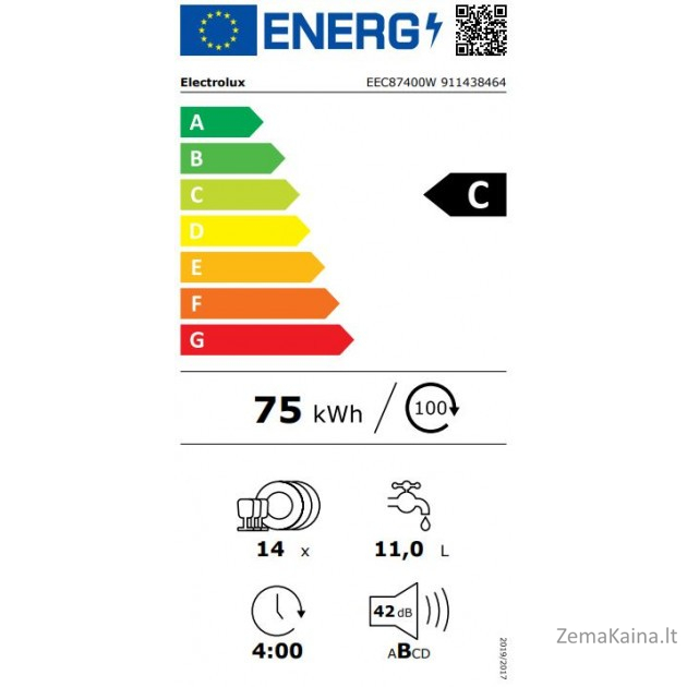 Įmontuojama indaplovė Electrolux EEC87400W 13