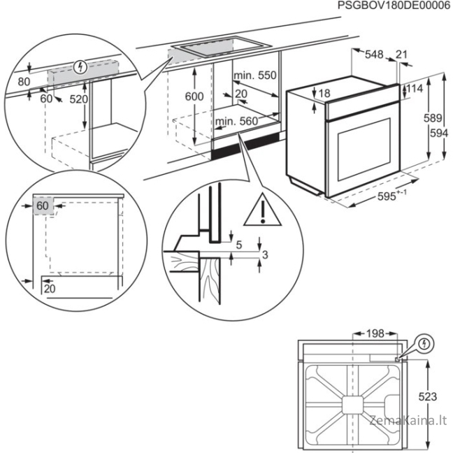 Įmontuojama garinė orkaitė Electrolux EOD3H70X 1