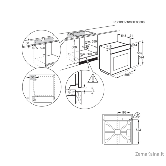 Įmontuojama garinė orkaitė Electrolux KOAAS31CX 3