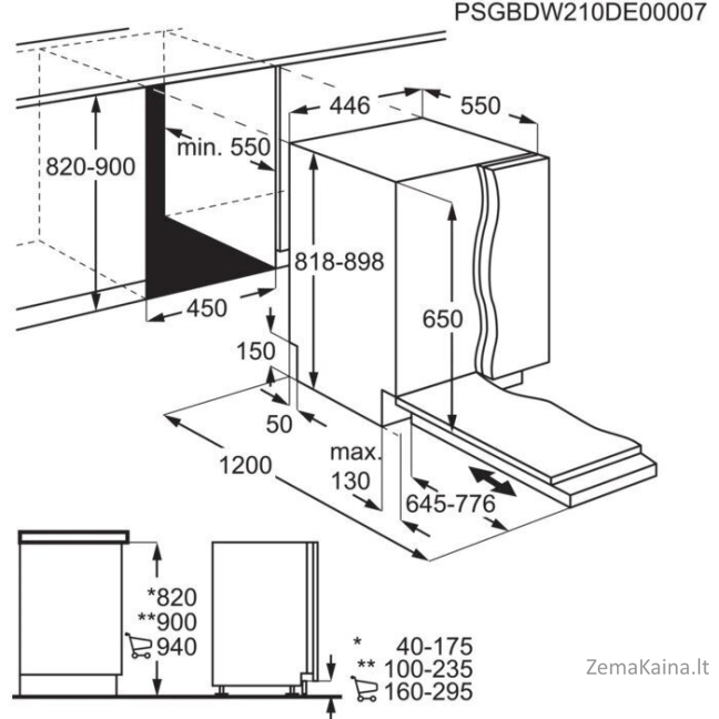 Įmontuojama indaplovė AEG FSE72537P 2