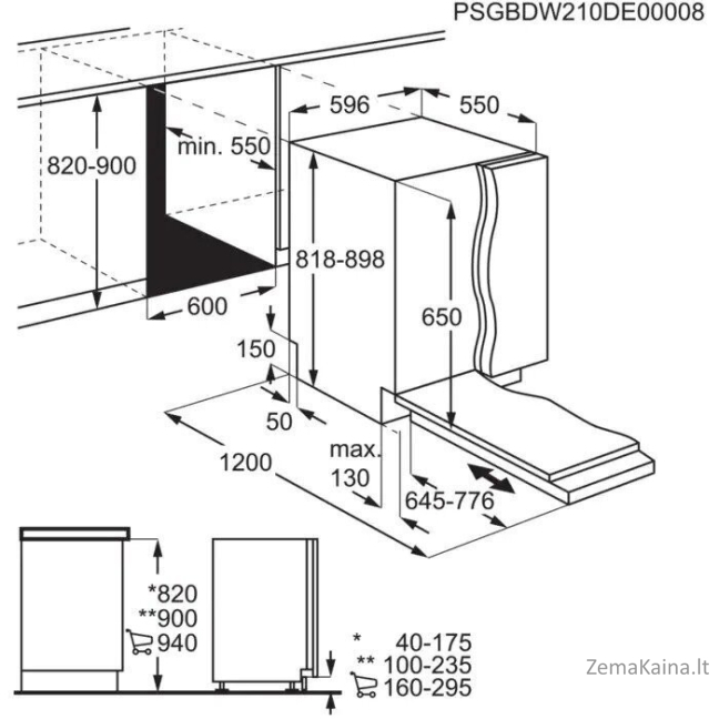 Įmontuojama indaplovė AEG FSS5261XZ 2