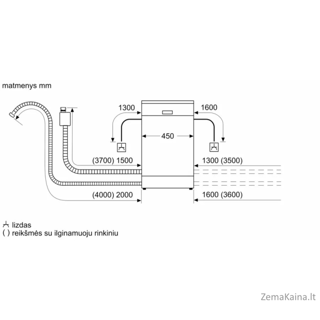 Įmontuojama indaplovė Bosch SPU4HMS10E (45 cm) 1