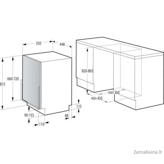 Įmontuojama indaplovė Gorenje GV520E11 1