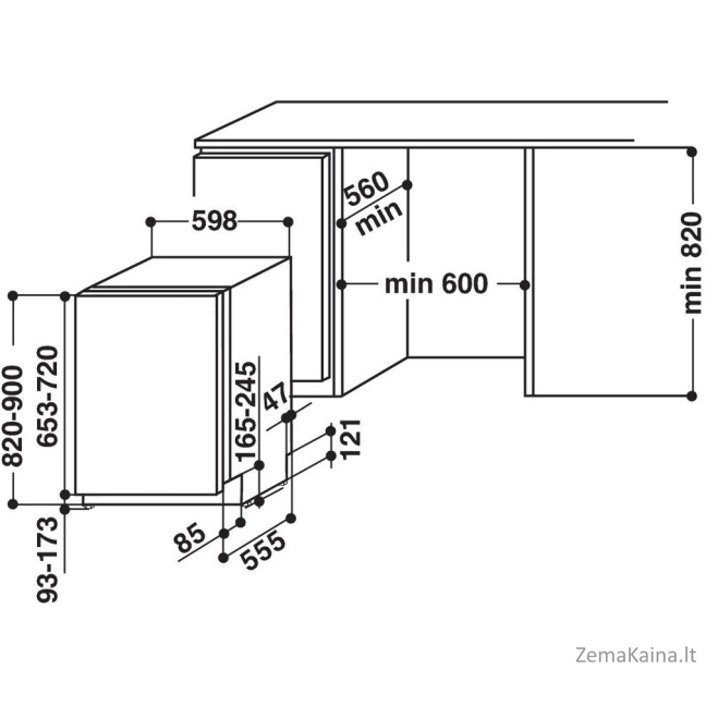 Įmontuojama indaplovė Whirlpool WIC 3C33 PFE 1