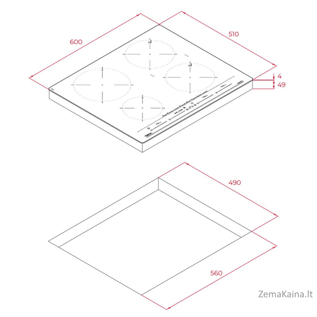 Įmontuojama indukcinė kaitlentė Teka IZC 64630 WH MST 1