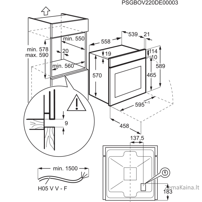 Įmontuojama kompaktiška orkaitė su mikrobangų funkcija Electrolux EVL6E46X 5