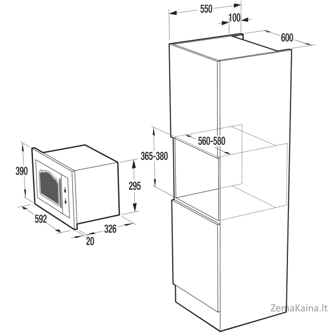 Įmontuojama mikrobangų krosnelė Gorenje BM235CLI 1