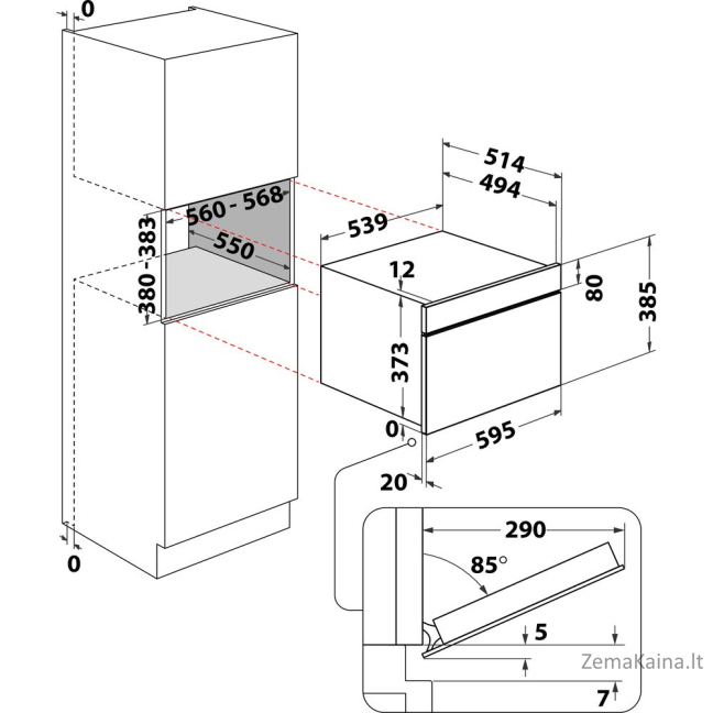 Įmontuojama mikrobangų krosnelė Whirlpool W9 MD260 BSS 8