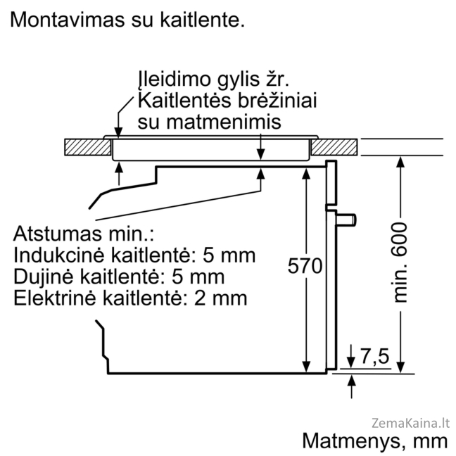 Įmontuojama orkaitė Bosch HBA533BS0S 7