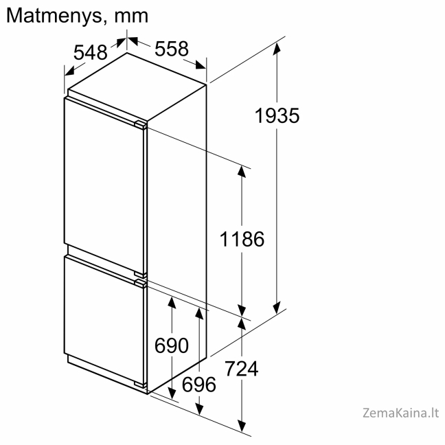 Įmontuojamas šaldytuvas Bosch KIN96SFD0 2