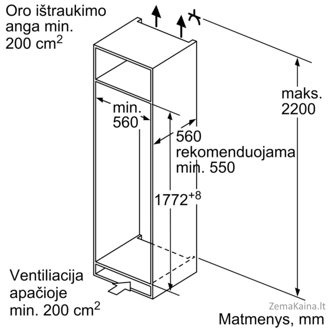 Įmontuojamasis šaldytuvas Bosch KIR81SDD0 5