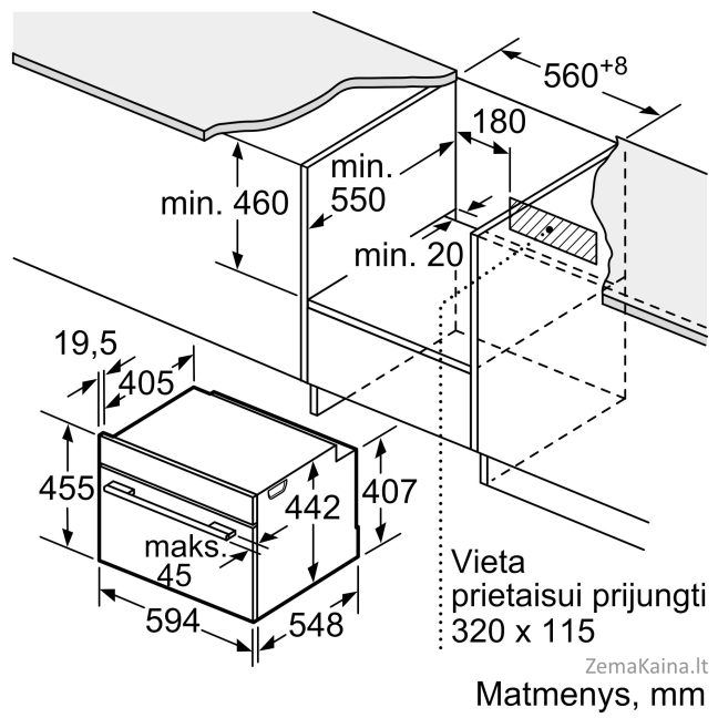 Įmontuojamoji kompaktinė orkaitė su mikrobangų funkcija Bosch CMG978NB1 6