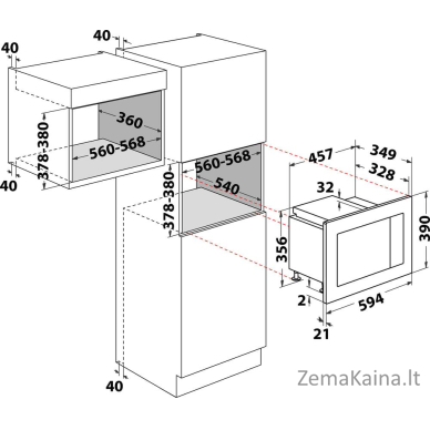 Indesit MWI 120 GX mikrobangų krosnelė Įmontuoti Mikrobangų krosnelė su kepsninės funkcija 20 L 800 W Nerūdijančiojo plieno