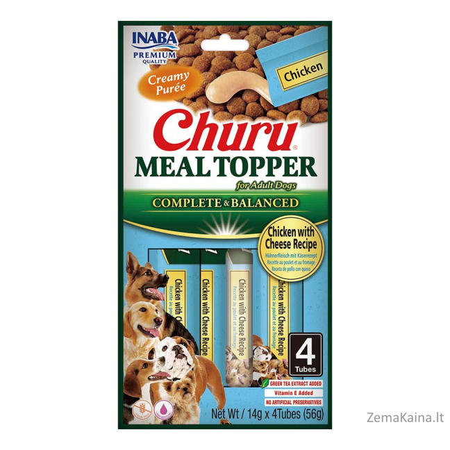 INABA DOG MEAL TOPPER CHICKEN CHEESE 4x14g 56g