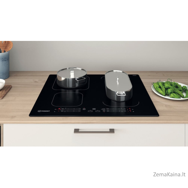 Indesit IB 65B60 NE Juoda Įmontuoti 59 cm Indukcinė viryklė, padalyta į sritis 4 zone(s) 10