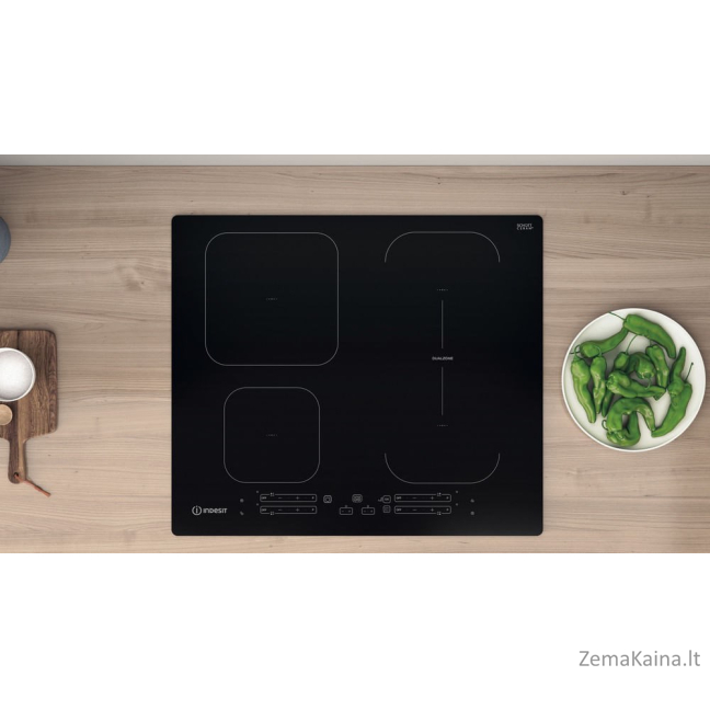 Indesit IB 65B60 NE Juoda Įmontuoti 59 cm Indukcinė viryklė, padalyta į sritis 4 zone(s)