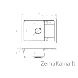Juodos spalvos kriauklės komplektas su flexi maišytuvu - MAIDSINKS BALI kriauklė (62x44) 1B1D juoda + Flessi Black Edition maišytuvas