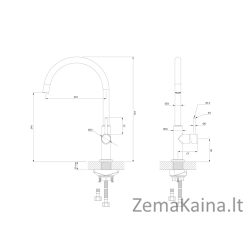 Juodos spalvos virtuvinis maišytuvas OMNIRES Y1251BL