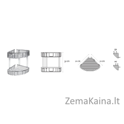 Kampinė lentyna dušui Kapitan NETS 96 38 88 55, juoda matinė